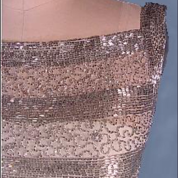 1950's RARE SIR NORMAN HARTNELL COUTURE Silver Beaded Dress! Top of the Line! - Picture 8 of 12